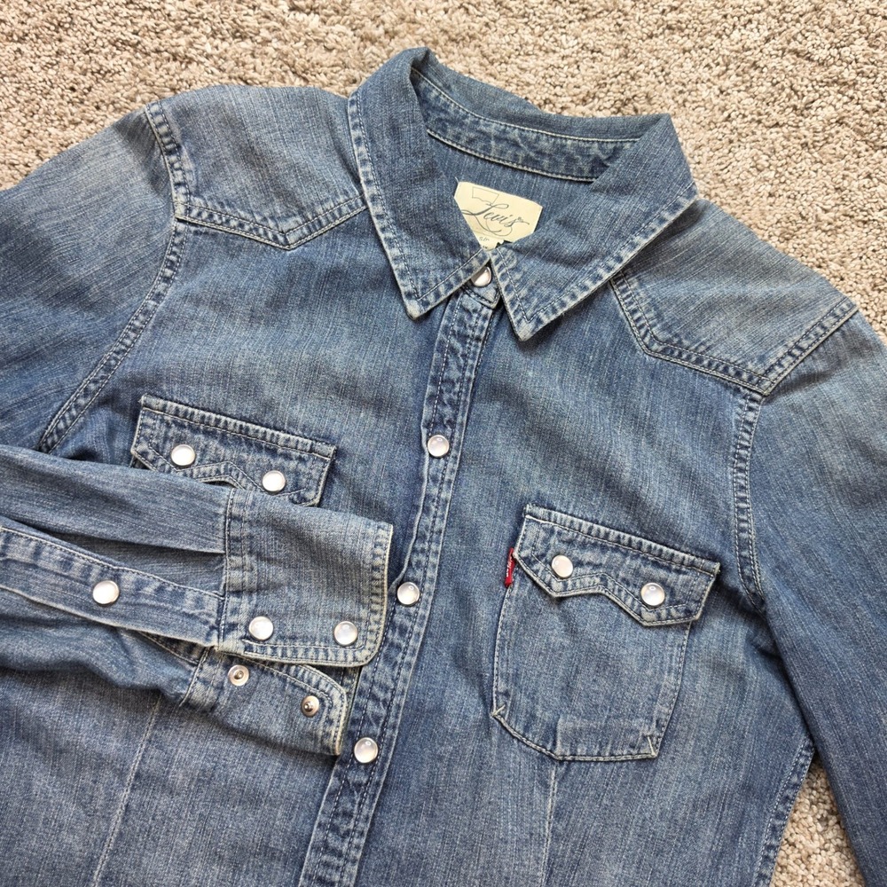 Levi's Blue Denim Button-Down Western Shirt